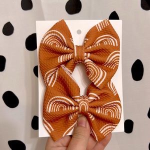 Burnt Orange Rainbow Hair Bows